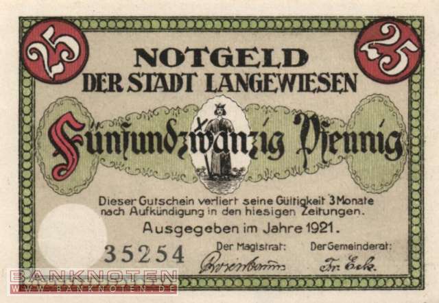 Langenwiesen - 25  Pfennig (#SS0772_1b-3_UNC)