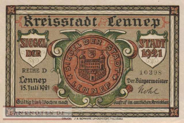 Lennep - 75  Pfennig (#SS0791_1-2-1_UNC)