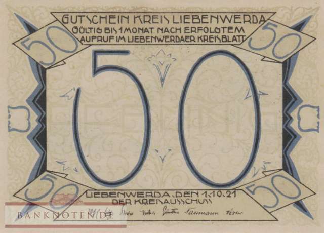Liebenwerda - 50  Pfennig (#SS0800_1-2_UNC)