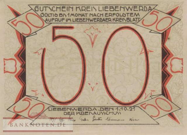 Liebenwerda - 50  Pfennig (#SS0800_1-6_UNC)