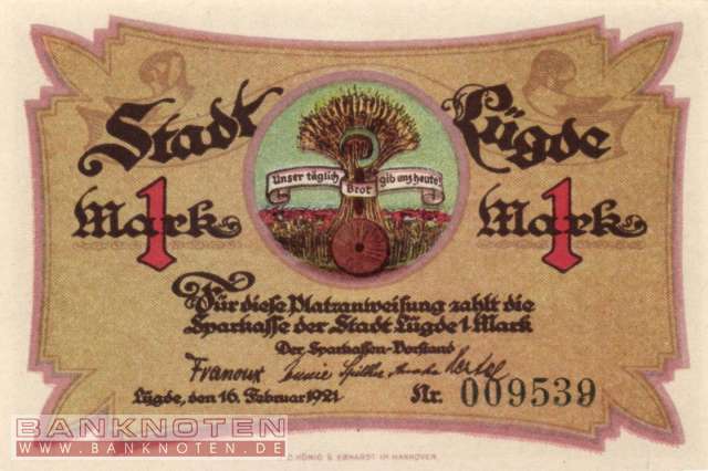 Lügde - 1  Mark (#SS0838_1-2_UNC)