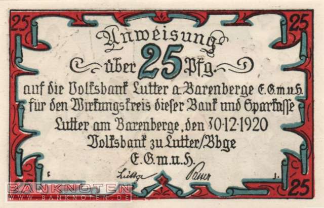Lutter am Barenberge - 25  Pfennig (#SS0847_1-2_UNC)