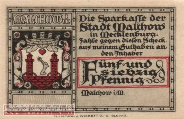 Malchow - 75  Pfennig (#SS0863_2c-3_UNC)