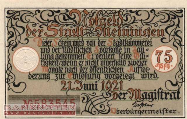 Meiningen - 75  Pfennig (#SS0877_2-2_UNC)
