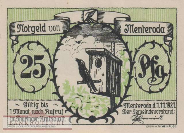 Menteroda - 25  Pfennig (#SS0882_1-1_UNC)