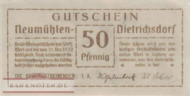 Neumühlen-Dietrichsdorf - 50  Pfennig (#SS0953_3_AU)