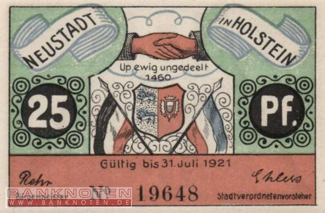 Neustadt i. Holstein - 25  Pfennig (#SS0963_1b-1-4_UNC)