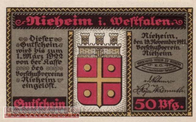 Nieheim - 50  Pfennig (#SS0972_1-1_UNC)