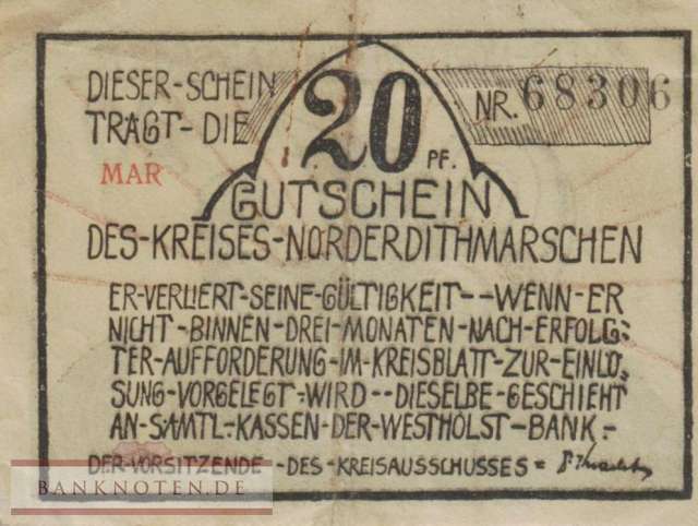 Norder- und Süderdithmarschen - 20  Pfennig (#SS0983_4a-1-5_VF)