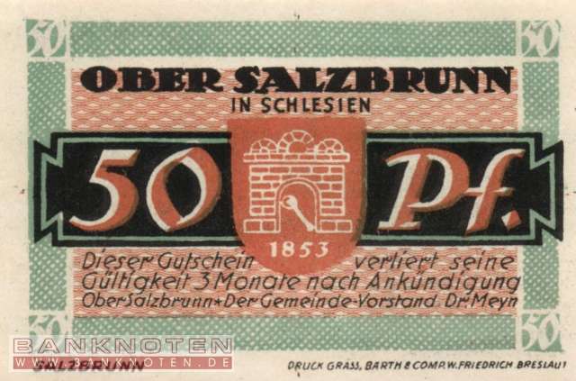 Ober-Salzbrunn - 50  Pfennig (#SS1000_1-2_UNC)