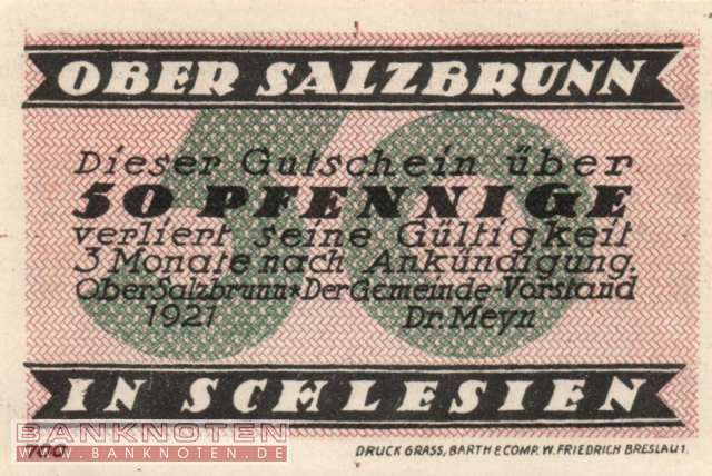 Ober-Salzbrunn - 50  Pfennig (#SS1000_1-3_UNC)