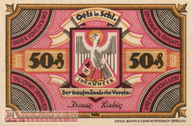 Oels - 50  Pfennig (#SS1008_1-2_UNC)