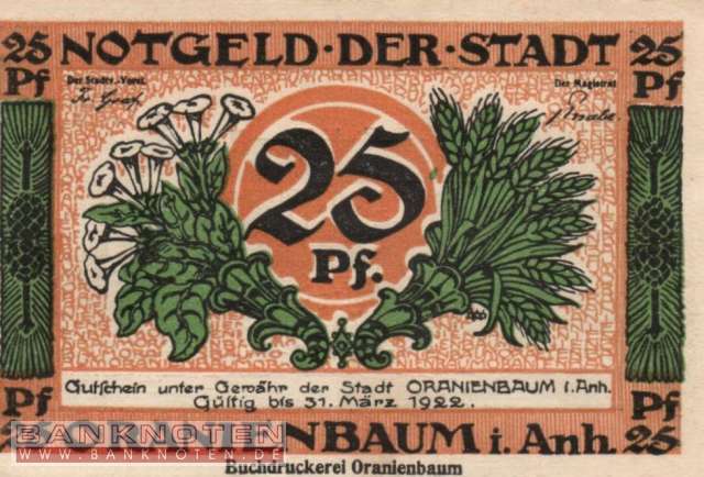 Oranienbaum - 25  Pfennig (#SS1024_1-1-1_UNC)