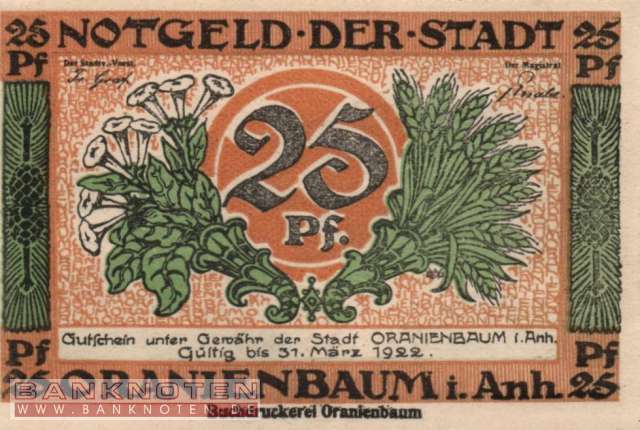 Oranienbaum - 25  Pfennig (#SS1024_1-1-2_UNC)