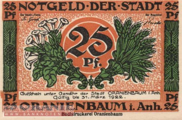 Oranienbaum - 25  Pfennig (#SS1024_1-1-3_UNC)