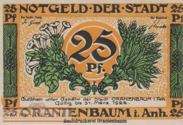 Oranienbaum - 25  Pfennig (#SS1024_1-1-3_AU)