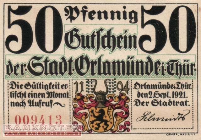 Orlamünde - 50  Pfennig (#SS1025_1a-2-2_UNC)