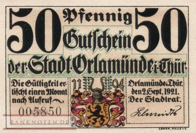 Orlamünde - 50  Pfennig (#SS1025_1d-5_UNC)