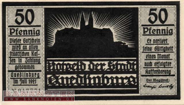 Quedlinburg - 50  Pfennig (#SS1087_3a-2_UNC)