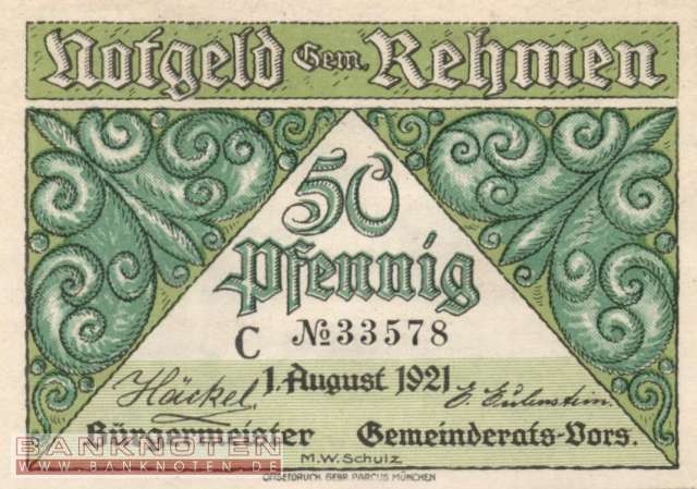 Rehmen - 50  Pfennig (#SS1108_1C_UNC)