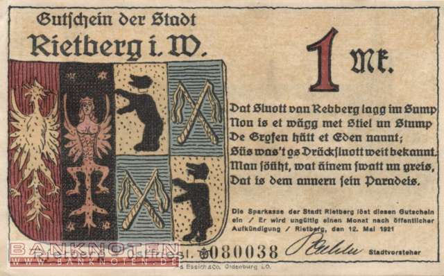 Rietberg - 1  Mark (#SS1123_1-3_AU)