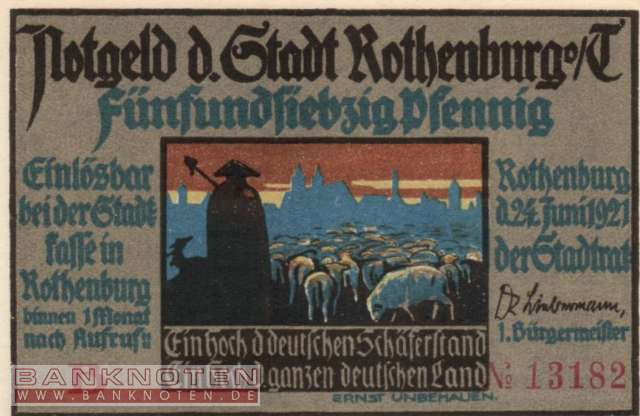 Rothenburg o. Tauber - 75  Pfennig (#SS1142_4B_UNC)