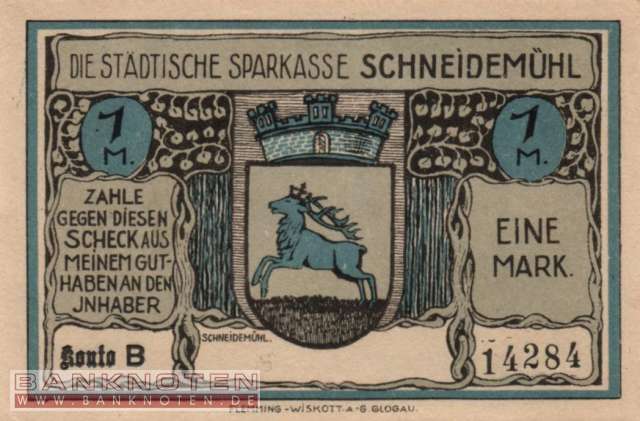 Schneidemühl - 1  Mark (#SS1191_1b-4B_AU)