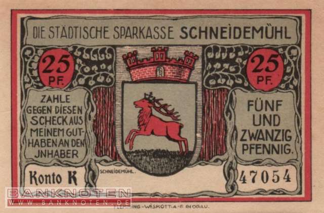 Schneidemühl - 25  Pfennig (#SS1191_2b-1K_UNC)