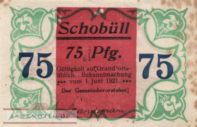 Schobüll - 75  Pfennig (#SS1194_9_VF)