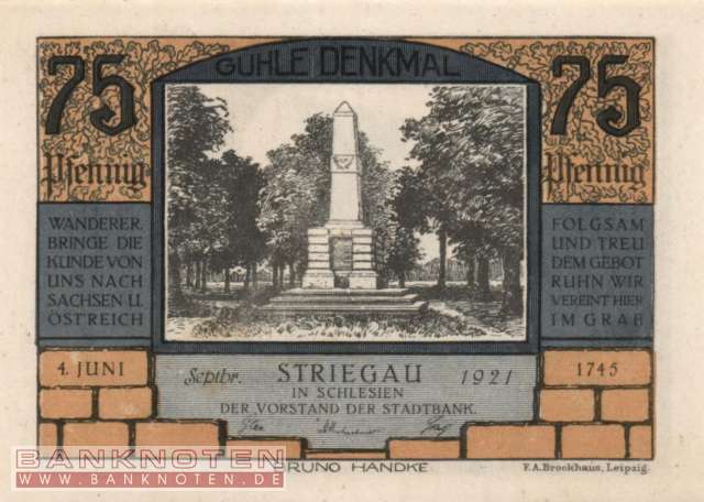 Striegau - 75  Pfennig (#SS1284_1-3-2_UNC)