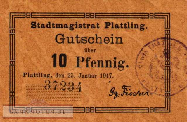 Plattlinig - 10  Pfennig (#VA025_2_UNC)