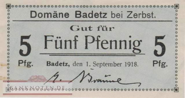 Badetz - 5  Pfennig (#VAB005_1c_UNC)