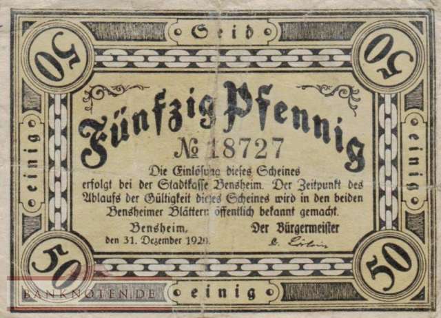 Bensheim - 50  Pfennig (#VAB020_1_F)