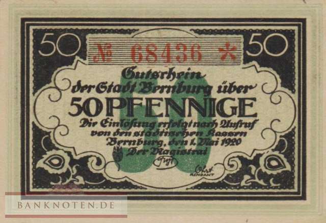 Bernburg - 50  Pfennig (#VAB032_3c_AU)
