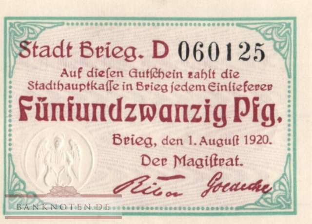 Brieg - 25  Pfennig (#VAB089_3_UNC)