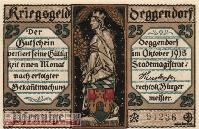 Deggendorf - 25  Pfennig (#VAD008_1a_UNC)