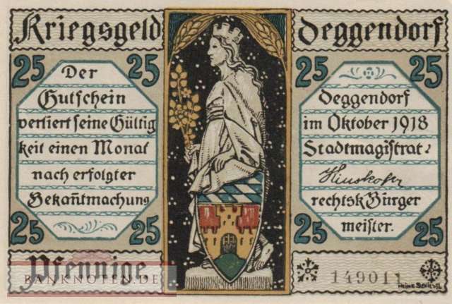 Deggendorf - 25  Pfennig (#VAD008_4a_UNC)