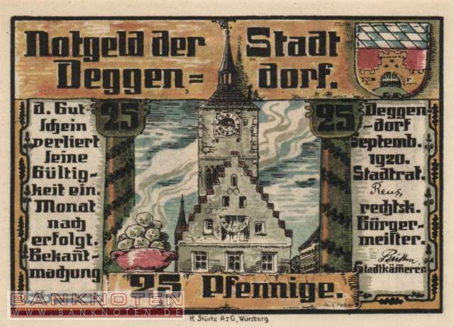 Deggendorf - 25  Pfennig (#VAD008_5a_UNC)