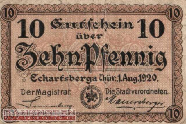 Eckartsberga - 10  Pfennig (#VAE005_2a_VF)