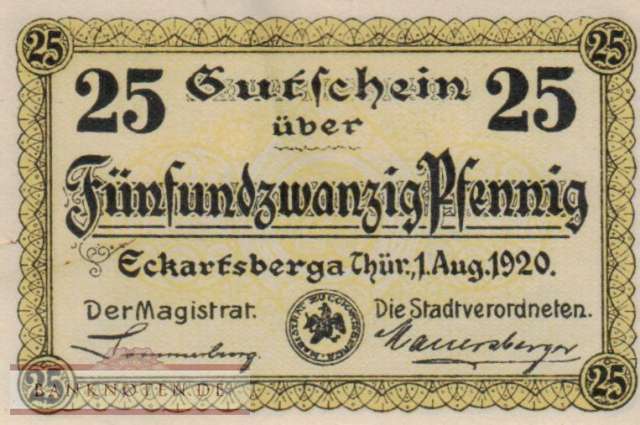 Eckartsberga - 25  Pfennig (#VAE005_2b_AU)