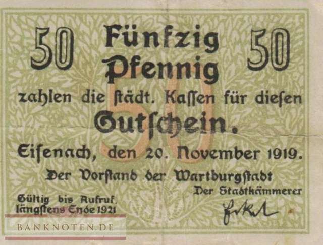 Eisenach - 50  Pfennig (#VAE010_3c_VF)