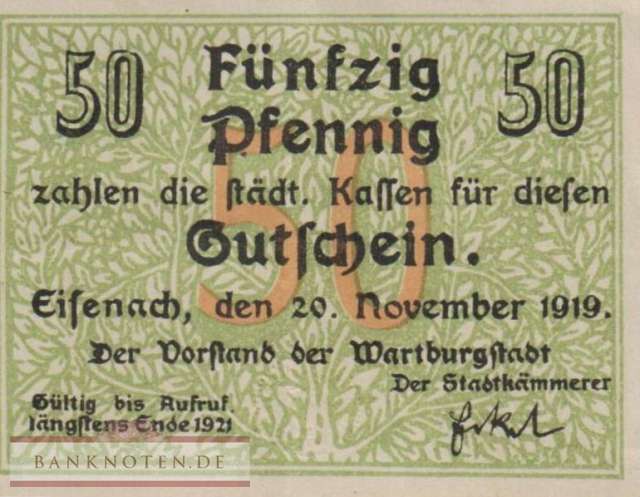 Eisenach - 50  Pfennig (#VAE010_3c_XF)