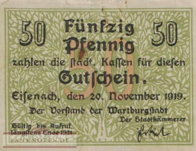 Eisenach - 50  Pfennig (#VAE010_3e_VF)
