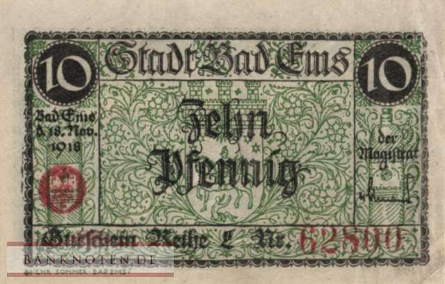 Ems, Bad - 10  Pfennig (#VAE019_4a_VF)