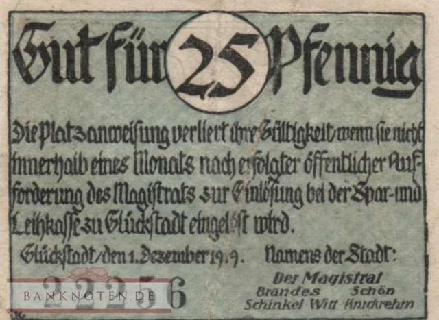 Glückstadt - 25  Pfennig (#VAG021_2c_VF)