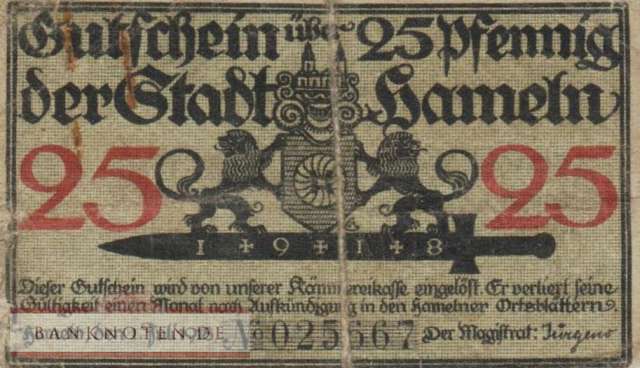 Hameln - 25  Pfennig (#VAH008_3a_VG)