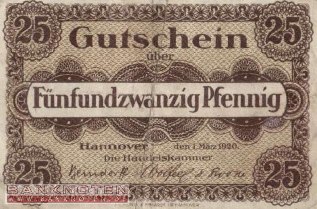 Hannover - 25  Pfennig (#VAH013_6c_VF)
