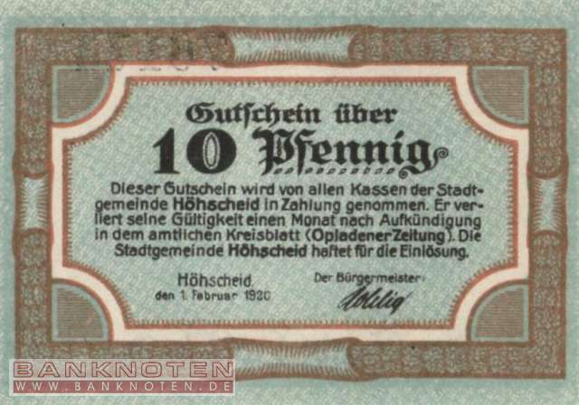 Höhscheid - 10  Pfennig (#VAH045_4_UNC)