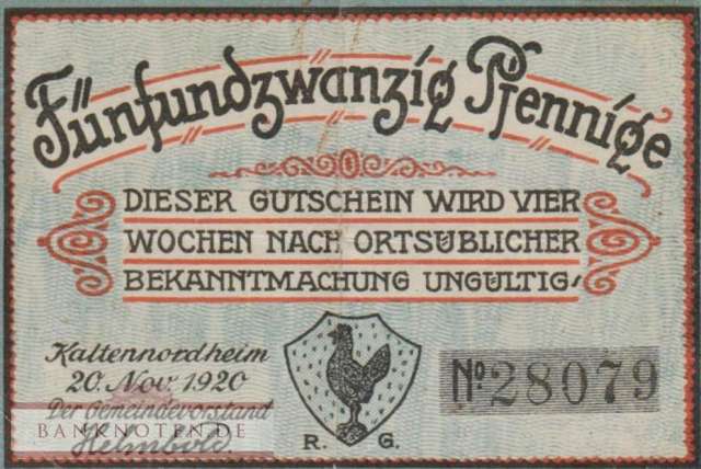 Kaltennordheim - 25  Pfennig (#VAK003_3a_VF)