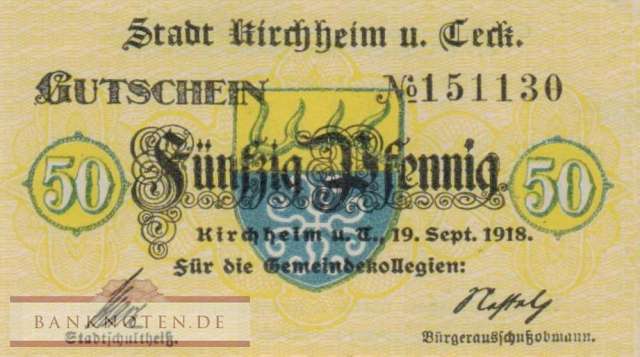 Kirchheim u. Teck - 50  Pfennig (#VAK025_2b_UNC)